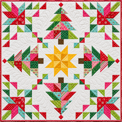 Christmas Tree Starburst Quilt Blanket