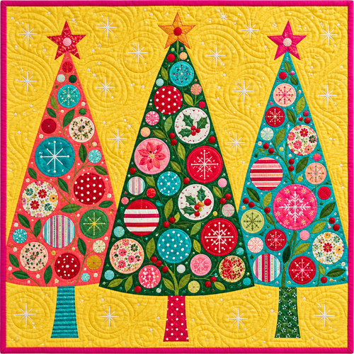 Christmas Tree Bauble Garden Quilt Blanket