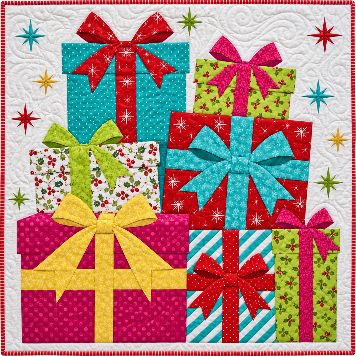 Christmas Gift Color Stack Quilt Blanket
