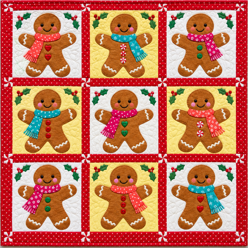 Gingerbread Candy Patchwork Quilt Blanket