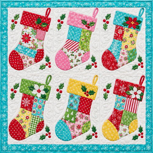 Christmas Stocking Rainbow Quilt Blanket
