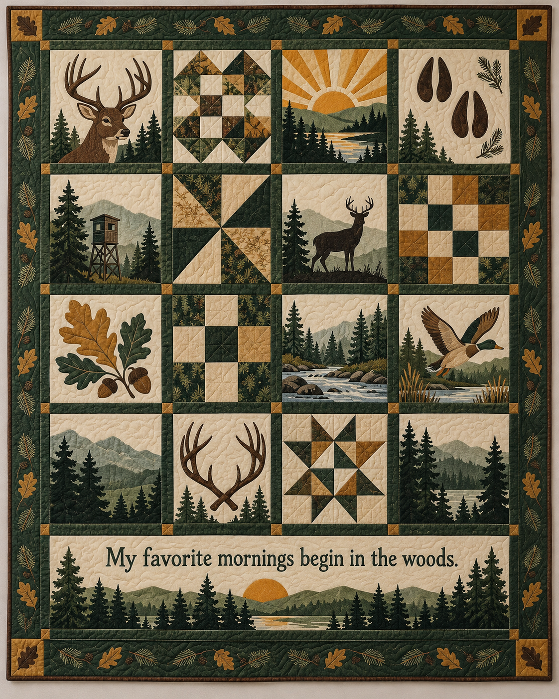Woodland Daybreak TD281026001 Quilt Blanket — original
