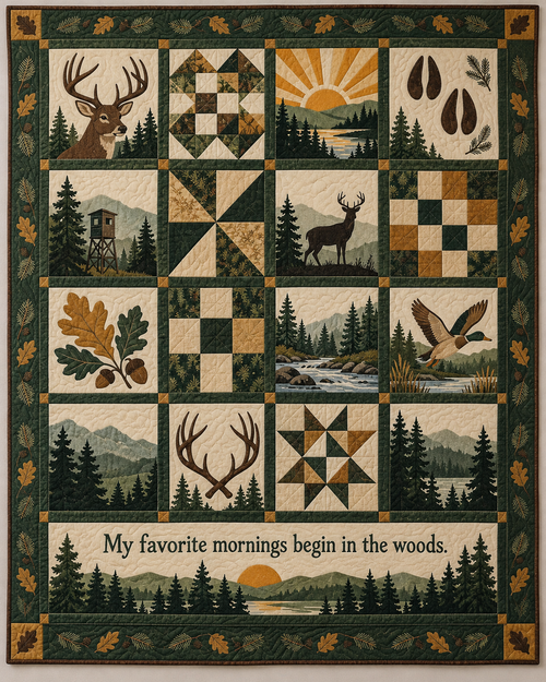 Woodland Daybreak TD281026001 Quilt Blanket — original