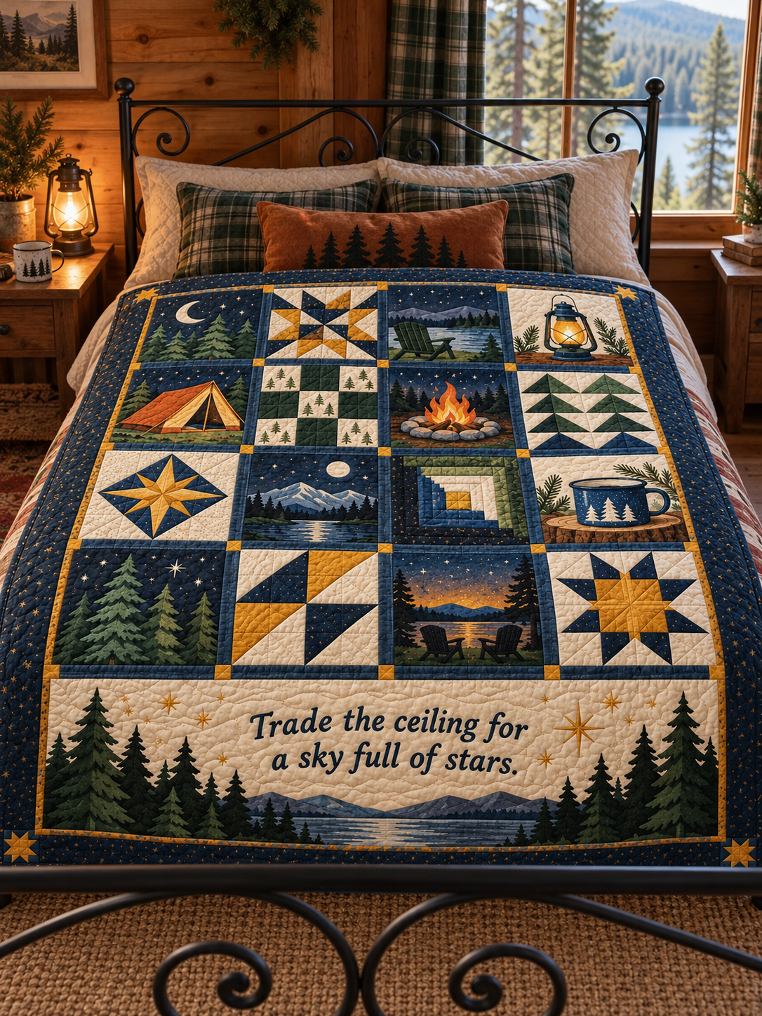 Emberlight Camp TD281026002 Quilt Blanket — bed
