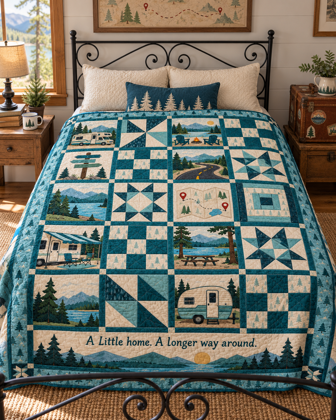 Wandering Horizons TD281026003 Quilt Blanket — bed