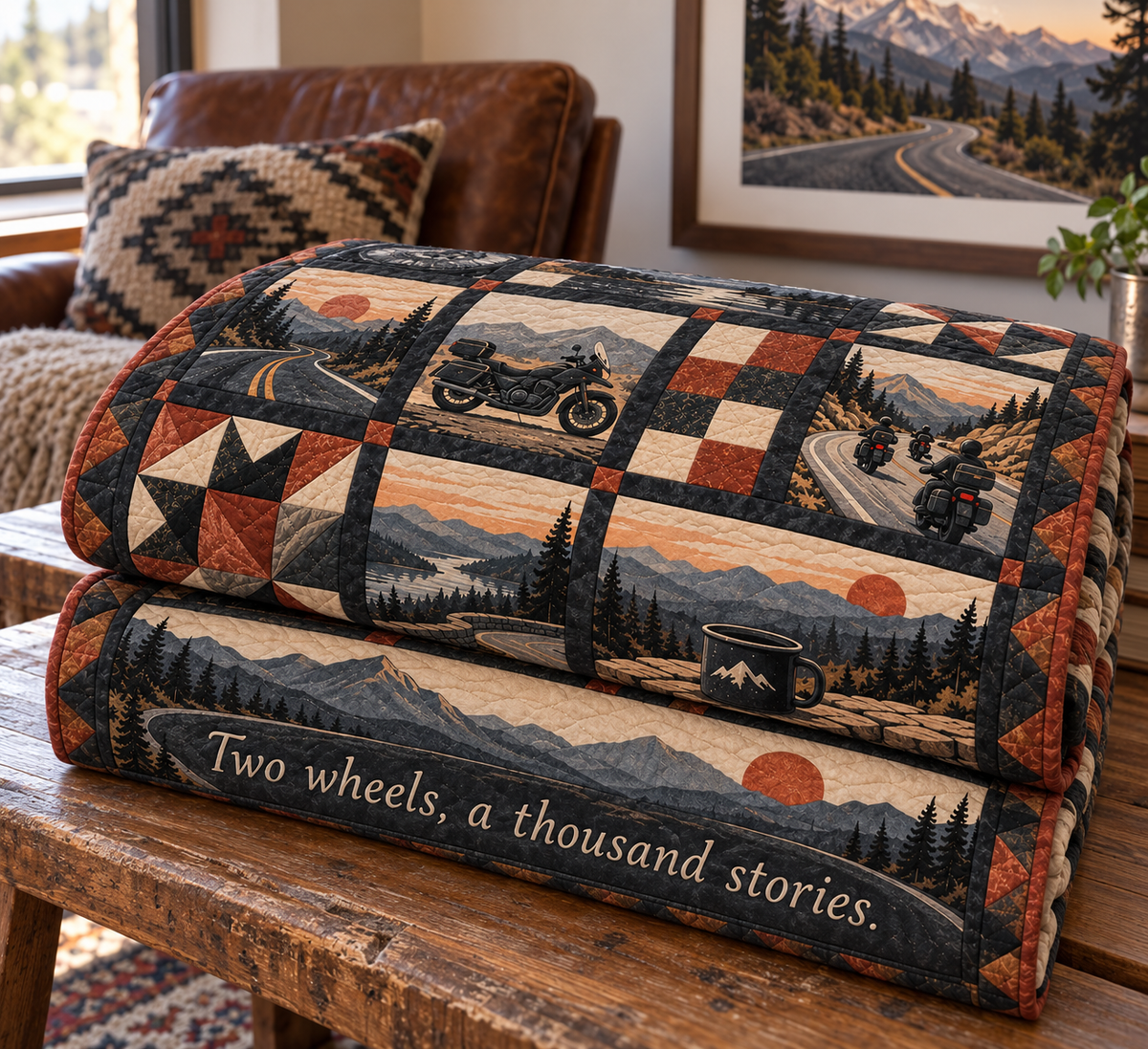 Open Road Reverie TD281026004 Quilt Blanket — folded