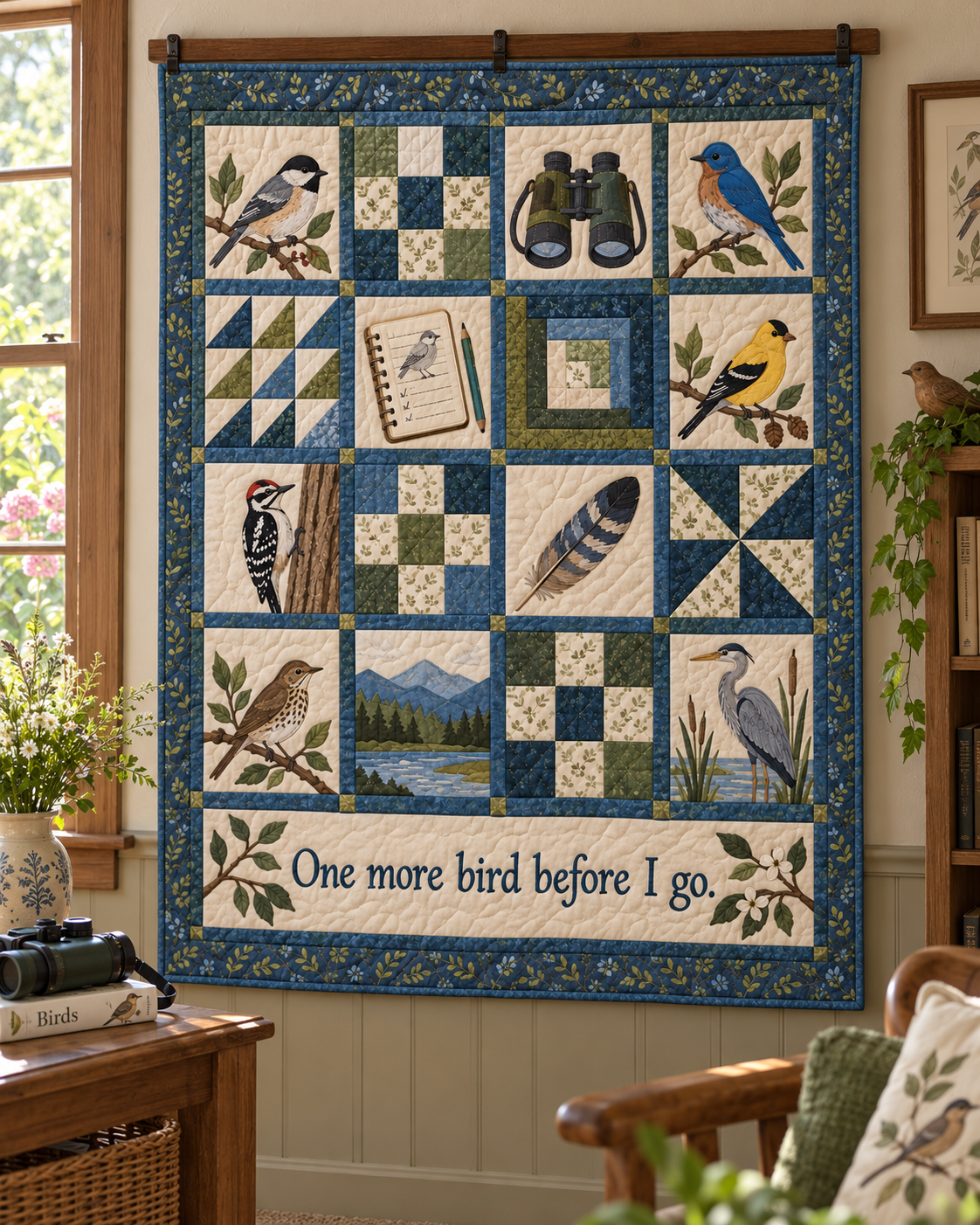 Featherlight Mornings TD281026009 Quilt Blanket — hanging