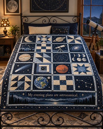 Midnight Observatory TD281026010 Quilt Blanket — bed