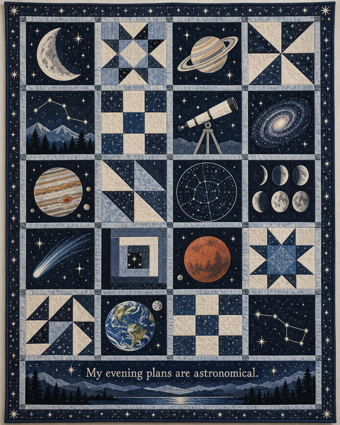 Midnight Observatory TD281026010 Quilt Blanket — original