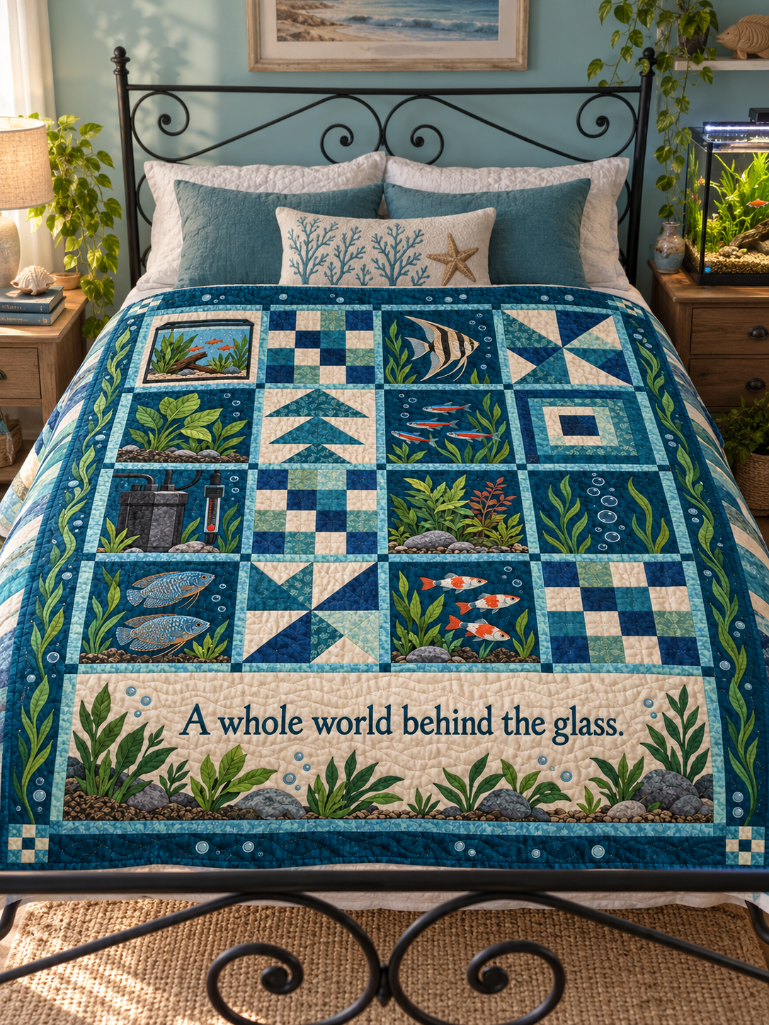 Underwater Reverie TD281026011 Quilt Blanket — bed