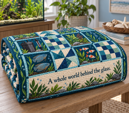 Underwater Reverie TD281026011 Quilt Blanket — folded