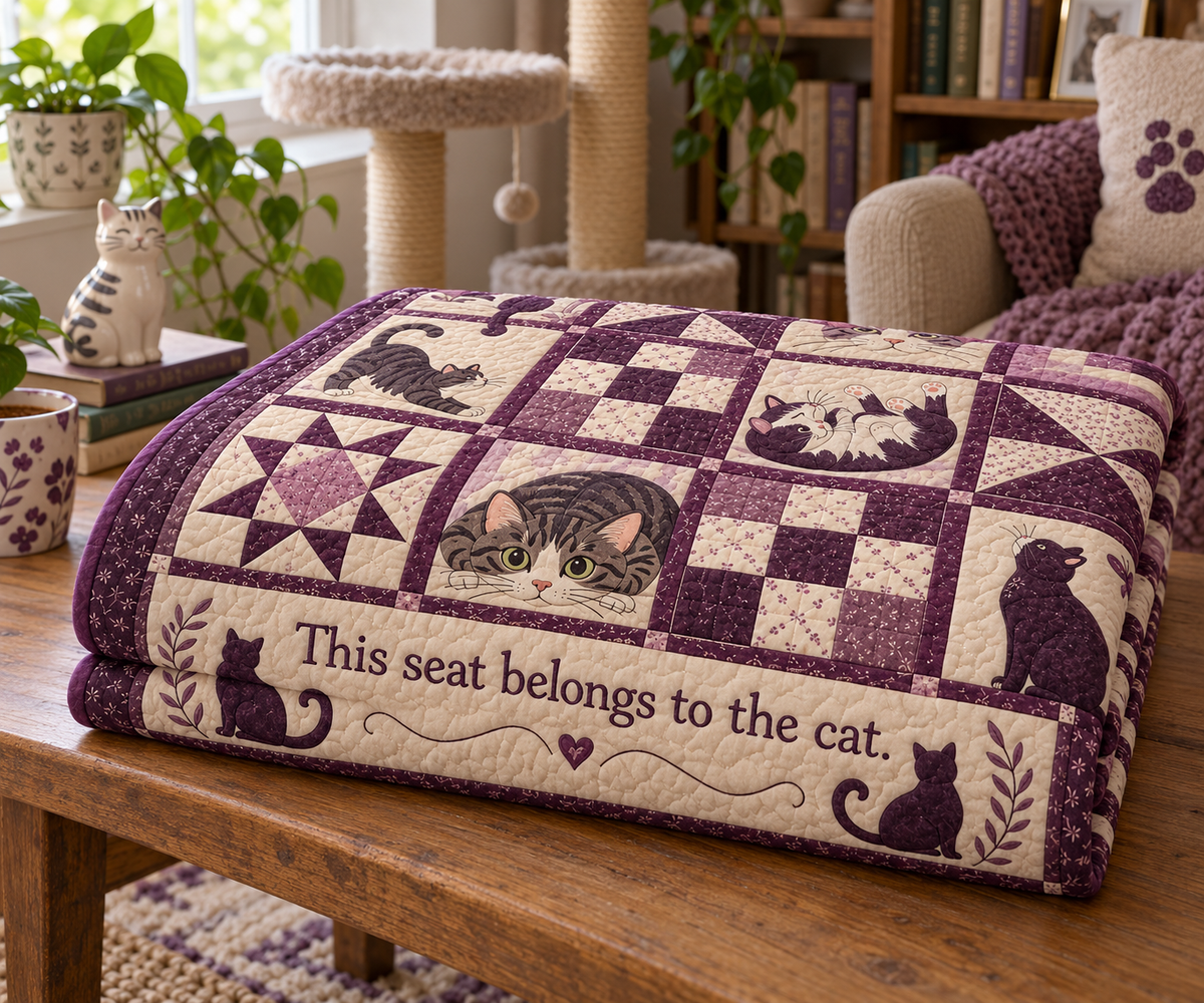 Purrfect Twilight TD281026013 Quilt Blanket — folded