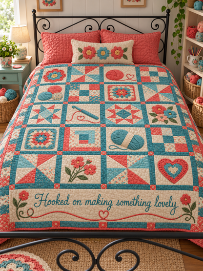 Hooked on Color TD281026015 Quilt Blanket — bed