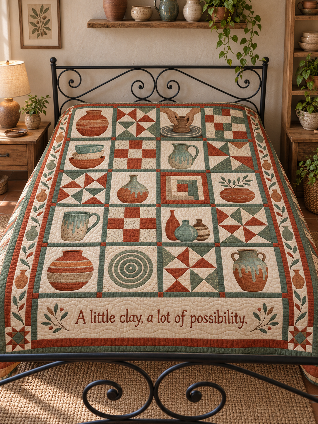 Earth & Glaze TD281026020 Quilt Blanket — bed
