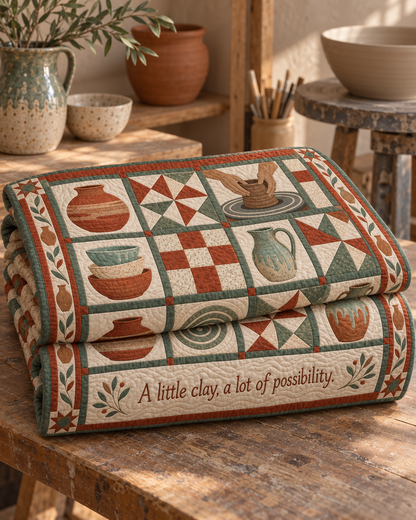 Earth & Glaze TD281026020 Quilt Blanket — folded