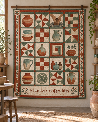 Earth & Glaze TD281026020 Quilt Blanket — hanging