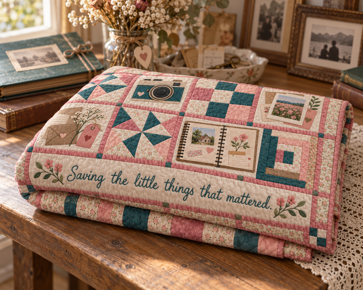 Little Things Remembered TD281026021 Quilt Blanket — folded
