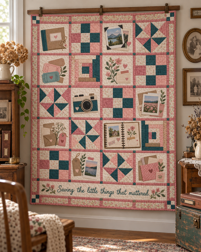Little Things Remembered TD281026021 Quilt Blanket — hanging