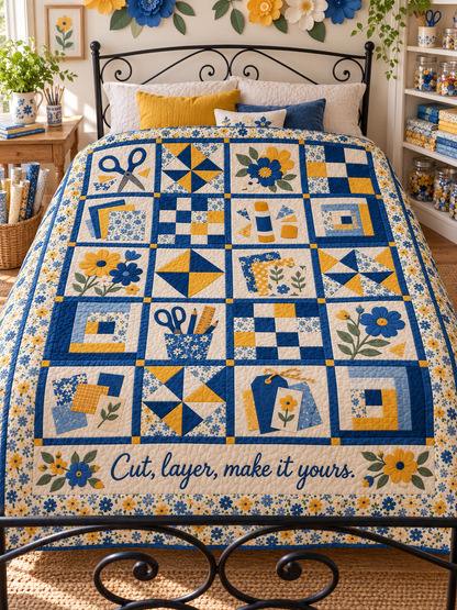 Paper Petal Parade TD281026022 Quilt Blanket — bed