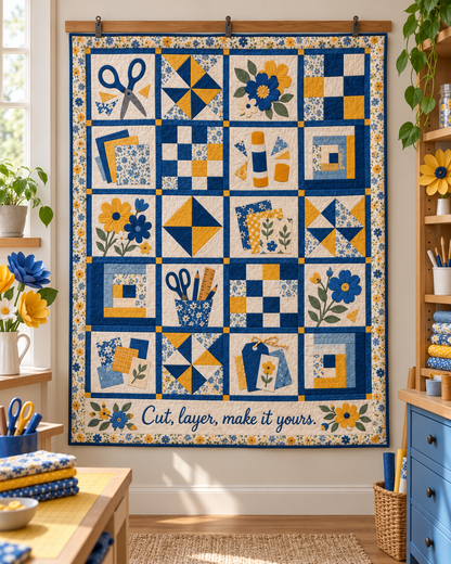 Paper Petal Parade TD281026022 Quilt Blanket — hanging