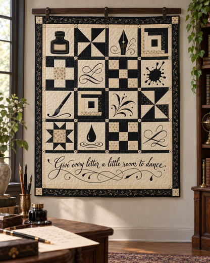 Ink in Motion TD281026023 Quilt Blanket — hanging