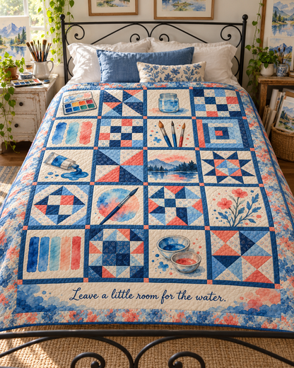 Where Water Wanders TD281026024 Quilt Blanket — bed