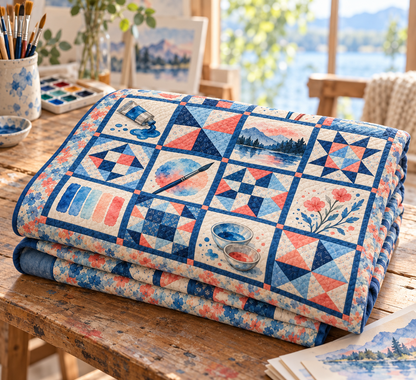 Where Water Wanders TD281026024 Quilt Blanket — folded