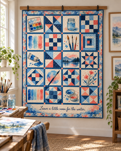Where Water Wanders TD281026024 Quilt Blanket — hanging