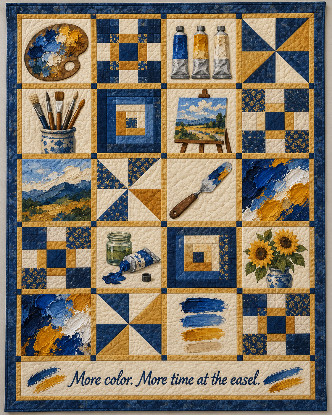 At the Easel TD281026025 Quilt Blanket — original