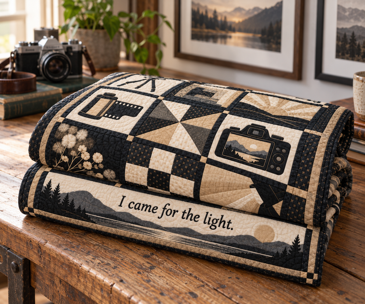 Chasing the Light TD281026027 Quilt Blanket — folded