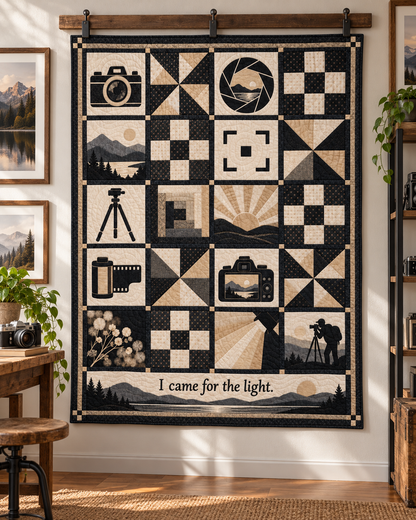 Chasing the Light TD281026027 Quilt Blanket — hanging