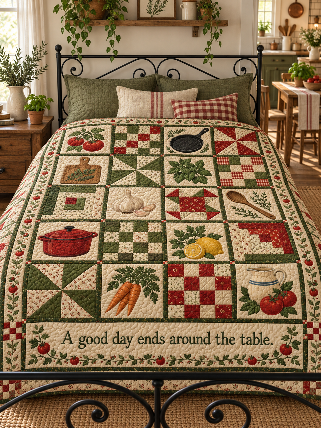 Around Our Table TD281026029 Quilt Blanket — bed