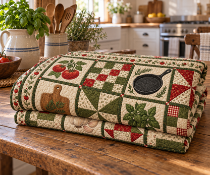 Around Our Table TD281026029 Quilt Blanket — folded