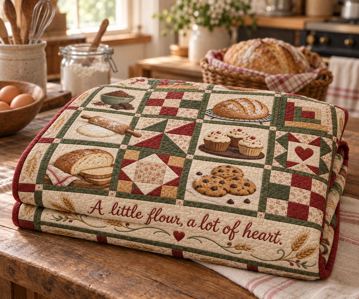Flour & Heart TD281026030 Quilt Blanket — folded
