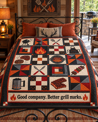 Fireside Feast TD281026031 Quilt Blanket — bed