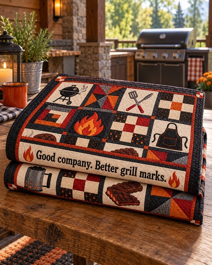 Fireside Feast TD281026031 Quilt Blanket — folded