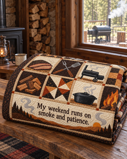 Smoke & Patience TD281026032 Quilt Blanket — folded
