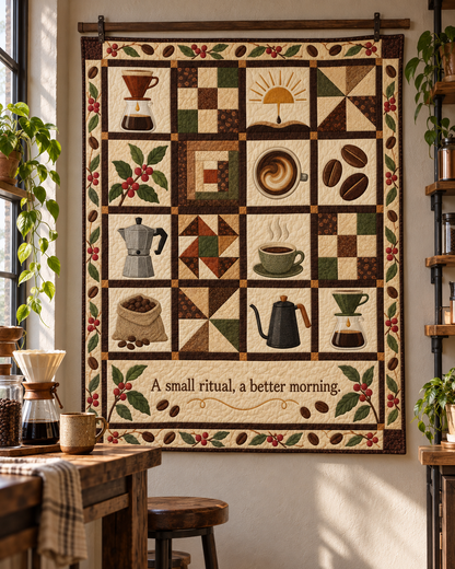 Morning Ritual TD281026033 Quilt Blanket — hanging