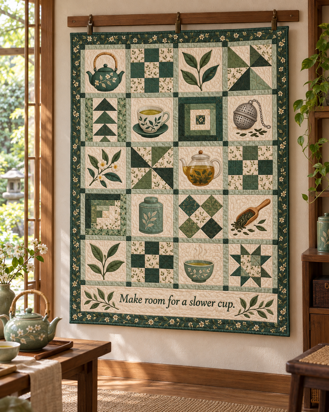 The Slower Cup TD281026034 Quilt Blanket — hanging