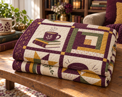 Pages & Conversation TD281026037 Quilt Blanket — folded