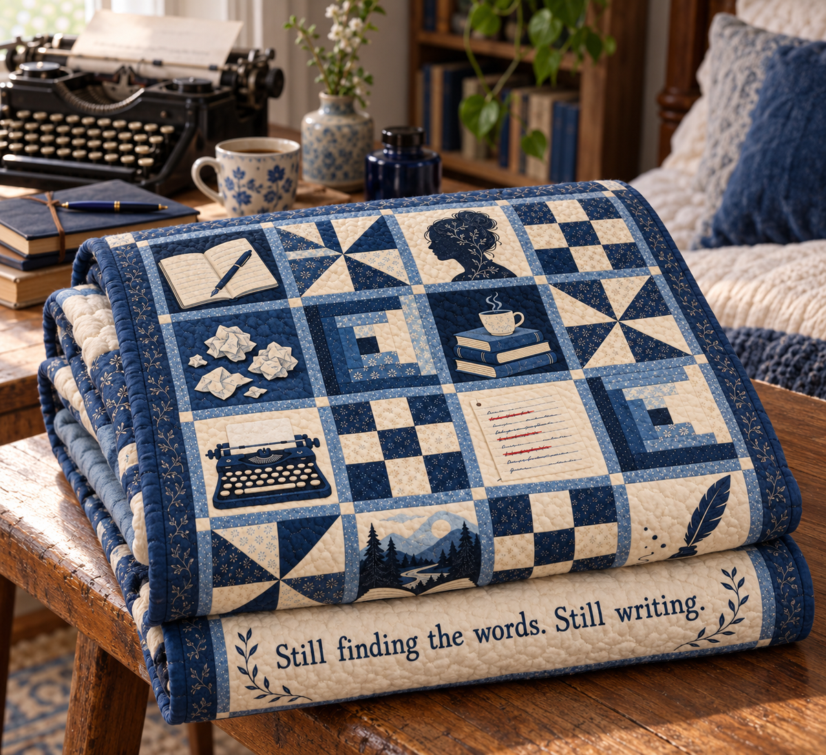 Finding the Words TD281026038 Quilt Blanket — folded