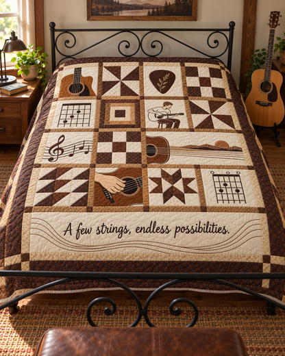 Six String Stories TD281026040 Quilt Blanket — bed