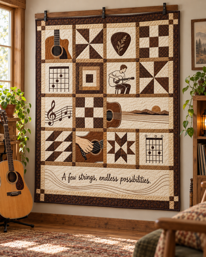 Six String Stories TD281026040 Quilt Blanket — hanging