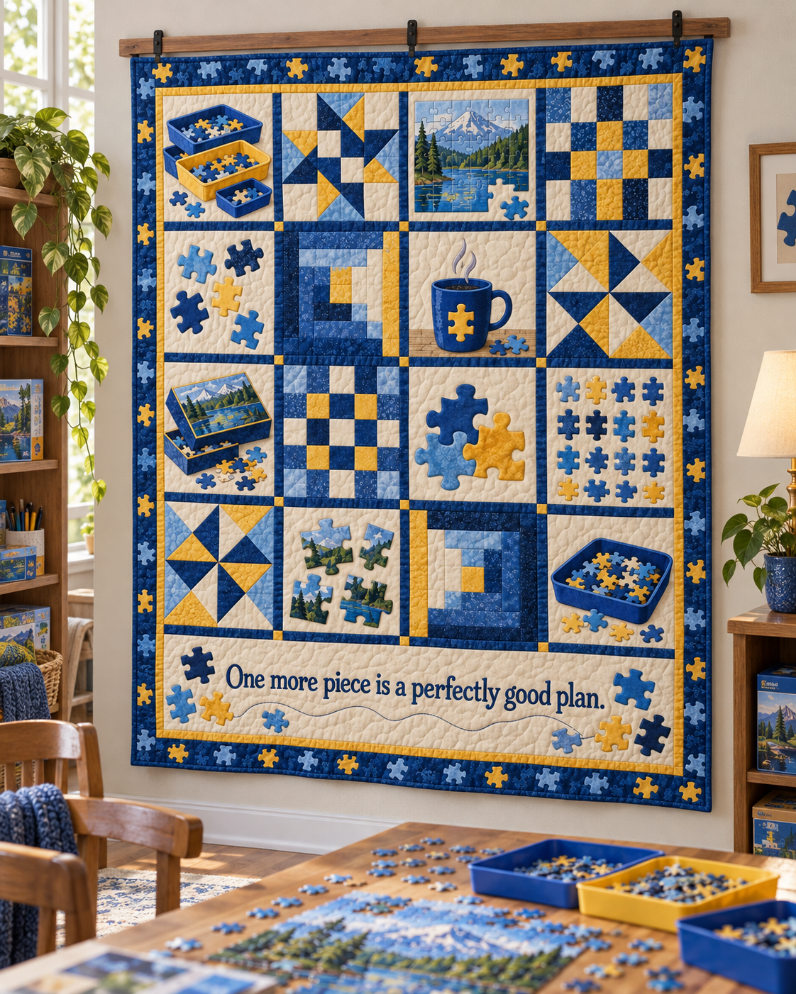 One More Piece TD281026045 Quilt Blanket — hanging