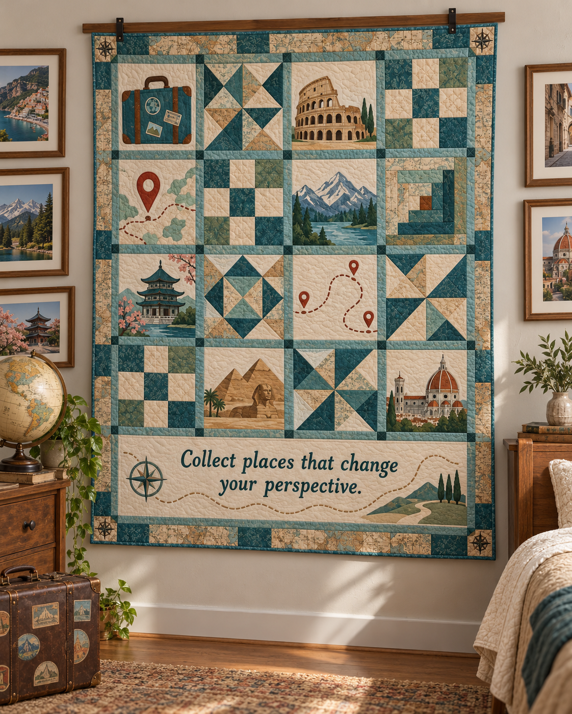 Places That Change Us TD281026049 Quilt Blanket — hanging