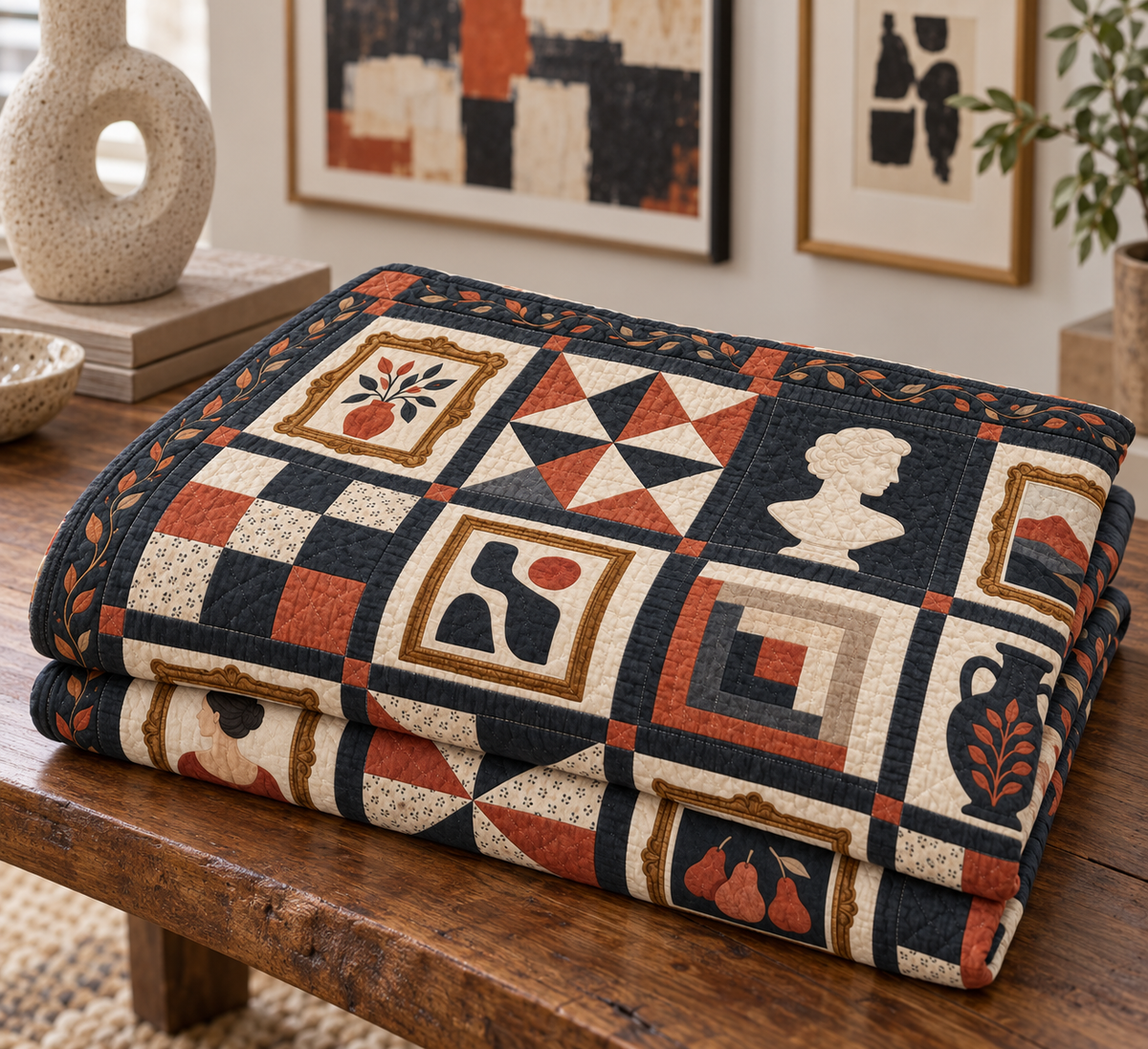 A Home Full of Art TD281026050 Quilt Blanket — folded