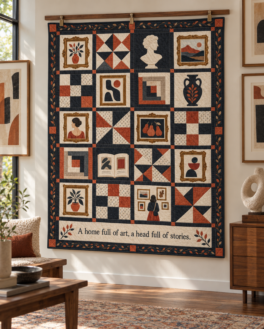 A Home Full of Art TD281026050 Quilt Blanket — hanging