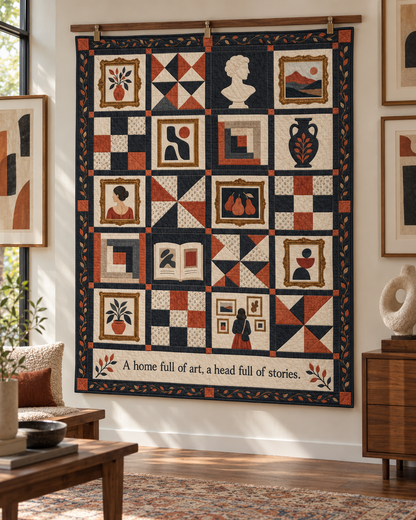 A Home Full of Art TD281026050 Quilt Blanket — hanging