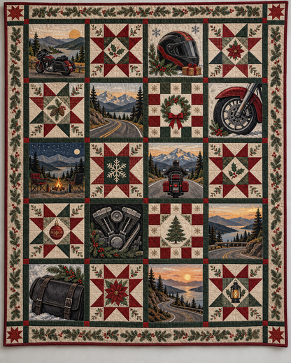 Yuletide Open Road Quilt Blanket — main design