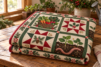 Roots of Christmas Quilt Blanket — folded mockup